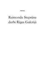 Summaries, Notes 'Raimonda Staprāna darbi Rīgas galerijā', 1.