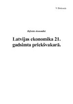 Research Papers 'Latvijas ekonomika 21.gadsimta priekšvakarā', 1.