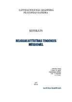 Research Papers 'Reliģijas attīstības tendences mūsdienās', 1.