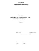 Research Papers 'Latvijas Republikas veidošana 1918.gadā', 1.