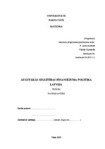 Research Papers 'Augstākās izglītības finansējuma politika Latvijā', 1.