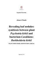 Research Papers 'Revealing Leaf Nodules: Symbiosis between Plant Psychotria Kirkii and Bacterium ', 1.
