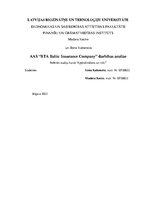 Research Papers 'AAS “BTA Baltic Insurance Company” darbības analīze', 1.