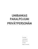 Research Papers 'Unibankas pakalpojumi privātpersonām', 1.