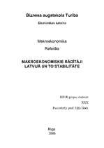 Research Papers 'Makroekonomiskie rādītāji Latvijā un to stabilitāte', 1.