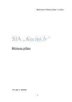 Business Plans 'SIA "Kociņš"', 1.