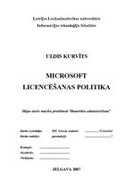 Summaries, Notes 'Microsoft licencēšanas politika', 1.