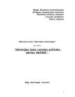Research Papers 'Ideoloģiju loma Latvijas politisko partiju darbībā', 1.
