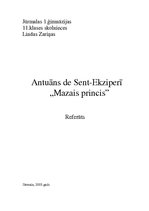 Research Papers 'Antuāns de Sent-Ekziperī „Mazais princis”', 1.