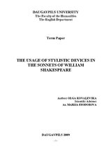 Research Papers 'The Usage of Stylistic Devices in the Sonnets of William Shakespeare', 1.