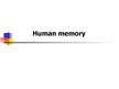 Presentations 'Human Memory', 1.