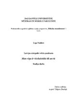 Research Papers 'Latvijas simtgadei veltīts pasākums: "Man viņa ir visskaistākā tik un tā"', 1.