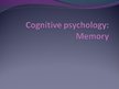 Presentations 'Cognitive Psychology', 1.
