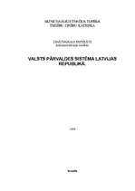 Research Papers 'Valsts pārvaldes sistēma Latvijas Republikā', 1.