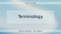 Presentations 'P. Faber, S. Montero-Martínez - Terminology', 1.