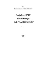 Business Plans 'Konditoreja I/K "Saldumiņš"', 1.