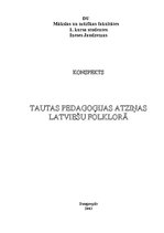 Summaries, Notes 'Tautas pedagoģijas atziņas latviešu folklorā', 1.