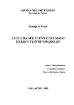 Research Papers 'La lucha del bueno y del malo en los cuentos espańoles', 1.