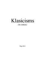 Summaries, Notes 'Klasicisms', 1.
