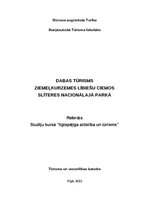 Research Papers 'Dabas tūrisms Ziemeļkurzemes lībiešu ciemos Slīteres Nacionālajā parkā', 1.