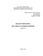 Research Papers 'Balkānu heraldika: Bulgārijas un Serbijas piemēri', 1.