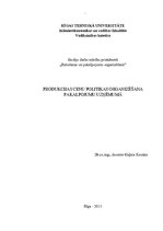 Research Papers 'Produkcijas cenu politikas organizēšana pakalpojumu uzņēmumā', 1.