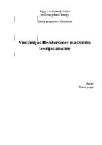 Research Papers 'Virdžīnijas Hendersones māszinību teorijas analīze', 1.