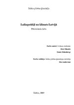 Research Papers 'Laikapstākļi un klimats Latvijā', 1.