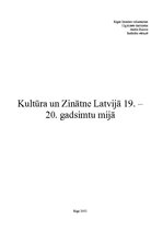 Research Papers 'Kultūra un zinātne Latvijā 19.-20.gadsimta mijā', 1.