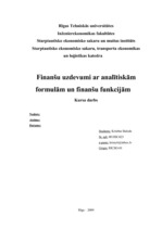 Research Papers 'Finanšu uzdevumi ar analītiskām formulām un finanšu funkcijām', 1.