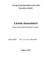 Research Papers 'Lietotie akumulatori', 1.
