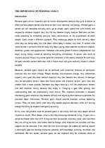 Essays 'The importance of personal goals', 1.