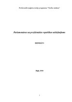 Research Papers 'Parlamentāras un prezidentālas republikas salīdzinājums', 1.