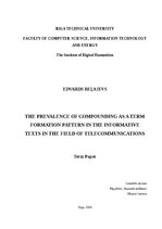 Research Papers 'The prevalence of compounding as a term formation pattern in the informative tex', 1.