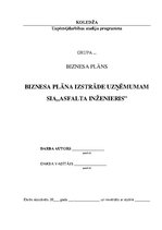 Business Plans 'Biznesa plāns SIA "Asfalta inženieris"', 1.