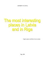 Research Papers 'The Most Interesting Places in Latvia and in Riga', 1.