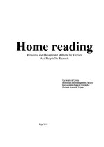 Summaries, Notes 'Home Reading: Economic and Management Methods for Tourism And Hospitality Resear', 1.