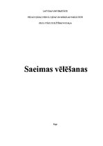 Research Papers 'Saeimas vēlēšanas', 1.