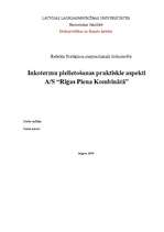 Research Papers 'Inkotermu pielietošanas praktiskie aspekti A/S "Rīgas Piena kombināts"', 1.