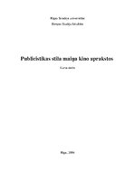 Research Papers 'Publicistikas stila maiņa kino aprakstos', 1.