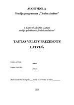 Research Papers 'Tautas vēlēts prezidents Latvijā', 1.