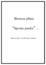 Business Plans 'Sporta un atpūtas centrs "Sporta prieks"', 1.