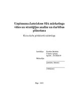 Research Papers 'Uzņēmuma SIA "Lattelekom" mārketinga vides un stratēģijas analīze un darbības pl', 1.