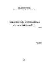 Research Papers 'Ekonomisko procesu analīze', 1.