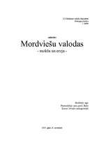 Research Papers 'Mordviešu valodas', 1.
