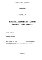Research Papers 'Juridiskā dokumenta - līguma sastādīšana un analīze', 1.