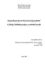 Essays 'Politiskās partijas, to attīstība Latvijā', 1.