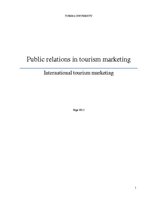 Research Papers 'Public Relations in Tourism Marketing', 1.