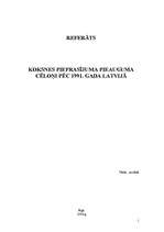 Essays 'Koksnes pieprasījuma pieauguma cēloņi pēc 1991.gada Latvijā', 1.