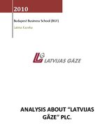 Research Papers 'Analysis about "Latvijas gāze"', 1.